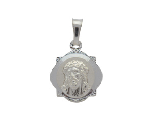 Medalik srebrny diamentowany Jezus