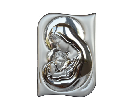 Obrazek srebrny MATKA BOSKA Z DZIECIĄTKIEM