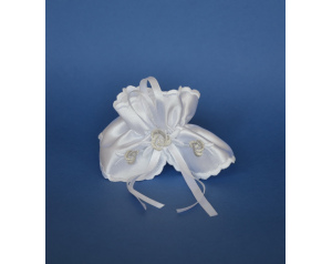 Ozdoba na świece chrzest - profitka biała