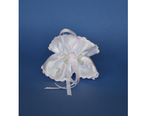 Ozdoba na świece chrzest profitka różowa