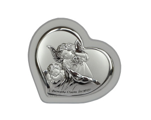 Obrazek Srebrny Aniołek Latarenka Pamiątka Chrztu w Sercu