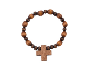 Różaniec Drewniany Bransoletka Brązowa