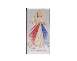 Obrazek srebrny, Jezus Miłosierny w kolorze