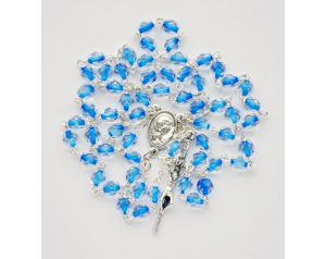 Różaniec Kryształkowy z Szafirowa Nitka
