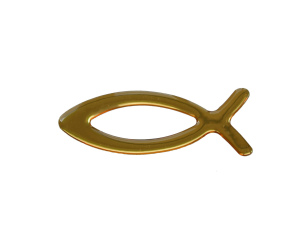 Naklejka rybka na samochód mała złoty kolor