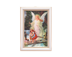 Obrazek w ramce Anioł Stróż na kładce 10 x 15