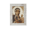 Obraz Matka Boska Częstochowska mała biała przecierana rama
