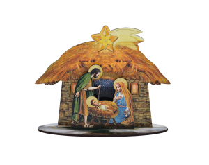 Szopka ze sklejki Boże Narodzenie duża Strzecha
