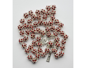 Różaniec z Kryształu Svarowskiego czerwony