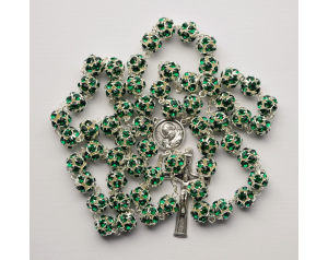 Różaniec z Kryształu Svarowskiego Zielony