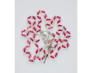 Różaniec kryształkowy bordowa nitka