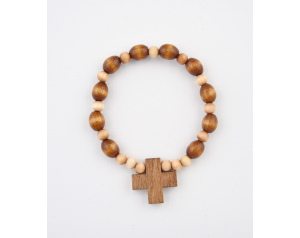 Różaniec Bransoletka Drewniana Dwukolorowa