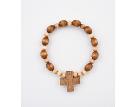 Różaniec Bransoletka Drewniana Dwukolorowa