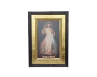 Obraz Jezus Miłosierny płótno w ramie 36 x 25 cm
