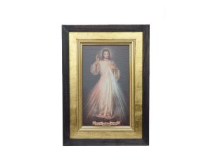 Obraz Jezus Miłosierny płótno w ramie 36 x 25 cm