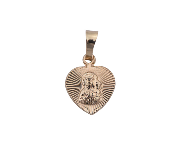 Złoty Medalik Matka Boża Częstochowska w Sercu