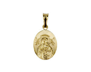 Medalik pozłacany Matka Boża Nieustającej Pomocy
