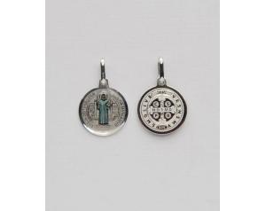 Medalik srebrny św. Benedykt w kolorze