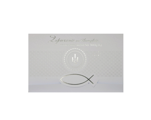 Zaproszenia komunijne tłoczone ryba