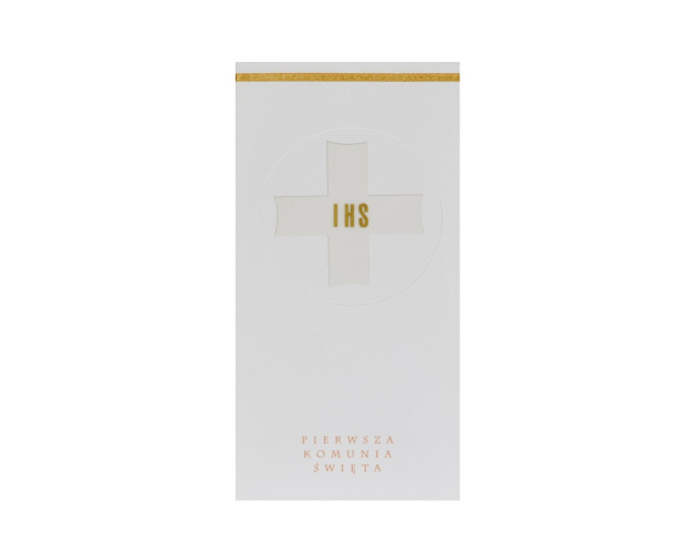Kartka na komunię z IHS Biała