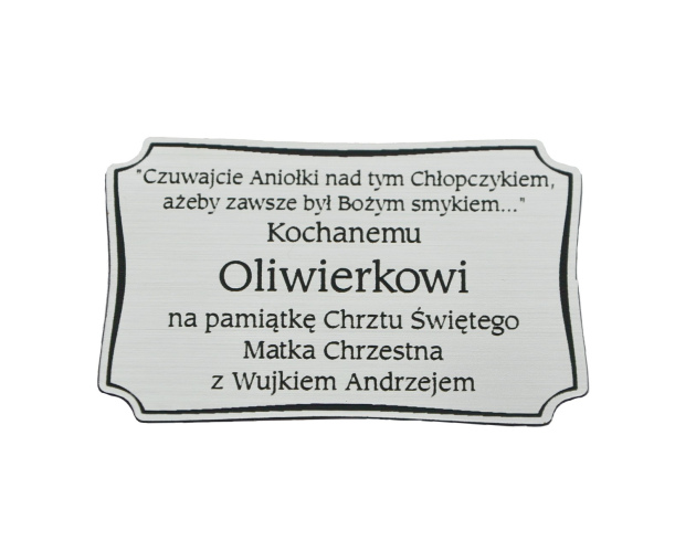 Plakietka grawerowana nr 16 srebrna