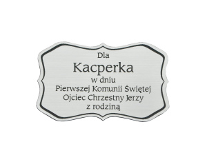 Plakietka grawerowana nr 17, srebrna