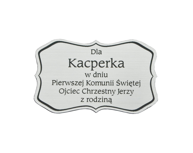 Plakietka grawerowana nr 17, srebrna