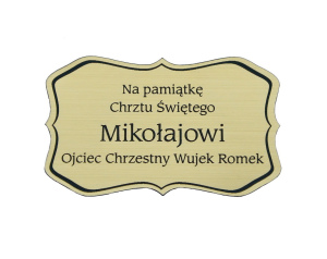 Plakietka grawerowana nr 17 złota