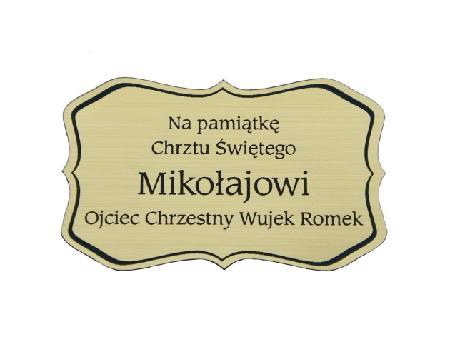 Plakietka grawerowana nr 17 złota