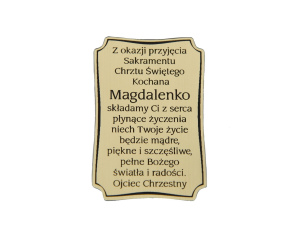 Plakietka grawerowana nr 18 złota