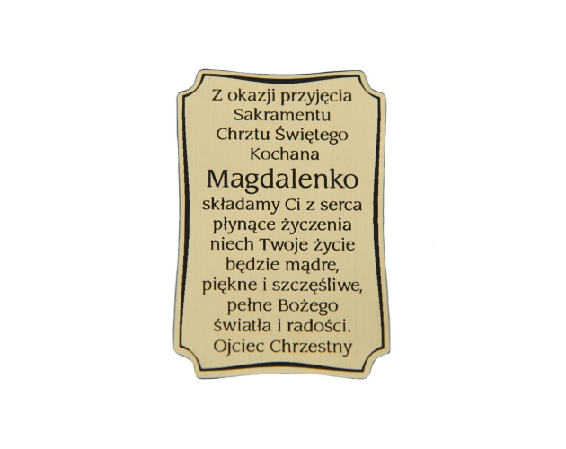 Plakietka grawerowana nr 18 złota