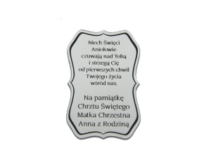 Plakietka grawerowana nr 19 srebrna