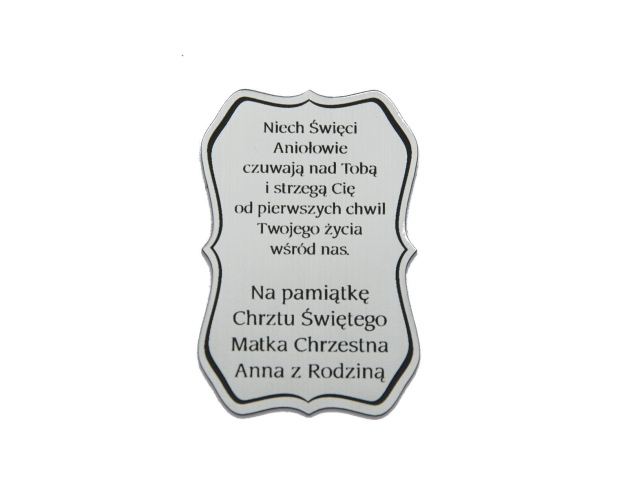 Plakietka grawerowana nr 19 srebrna