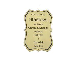 Plakietka grawerowana nr 19 złota