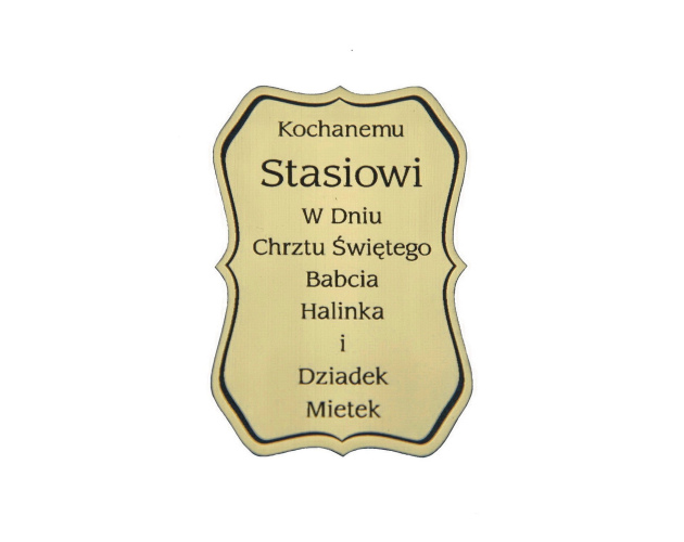 Plakietka grawerowana nr 19 złota