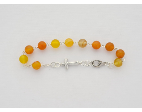 Różaniec Bransoletka z Kamienia Agat Karneolowy