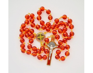 Różaniec Benedykt Kolorowy Pomarańczowy