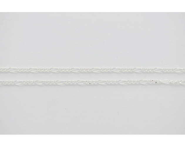 Łańcuszek srebrny figaro diamentowany 50 cm