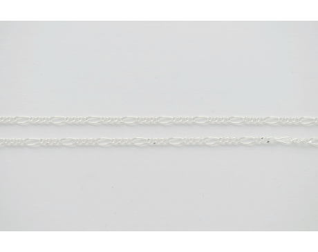 Łańcuszek srebrny figaro diamentowany 50 cm