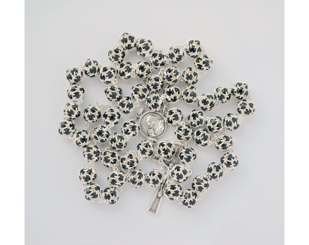 Różaniec z Kryształu Svarowskiego Czarny