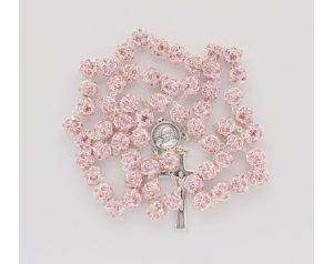 Różaniec z Kryształu Svarowskiego różowy