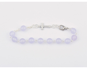 Różaniec Bransoletka z Kamienia Marmurek Fuksjowy