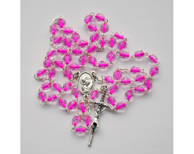 Różaniec Kryształkowy Różowa Nitka
