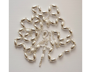 Różaniec srebrny ziarenko wzór nr 2