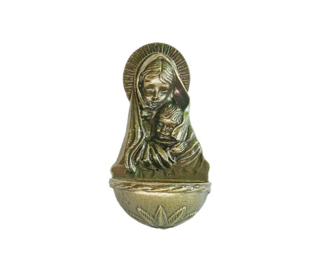 Kropielniczka metalowa Matka Boża z Dzieciątkiem