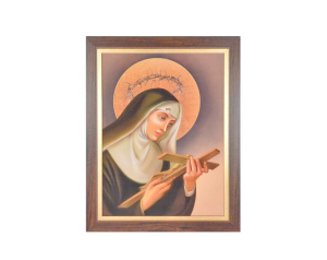 Obraz św. Rita w ramie z paskiem duży