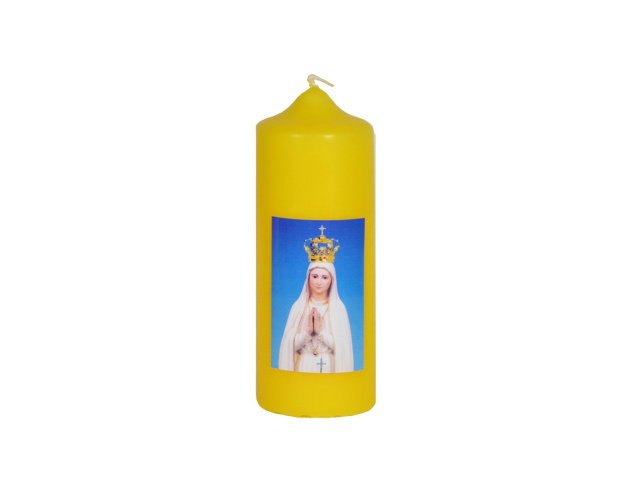 Świeca paschalik żółta Matka Boża Fatimska