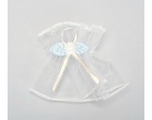 Ozdoba z Tiulu Na Świece Do Chrztu - Profitka Niebieska