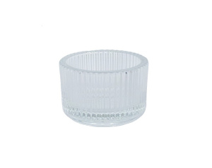 Świecznik Szklany Na Tealighty Karbowany