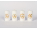 Świeca wałek biała - komplet 4 szt, komunijna